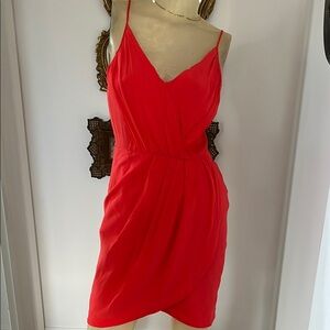 Yumi Kim Red Silk Spaghetti Strap Dress